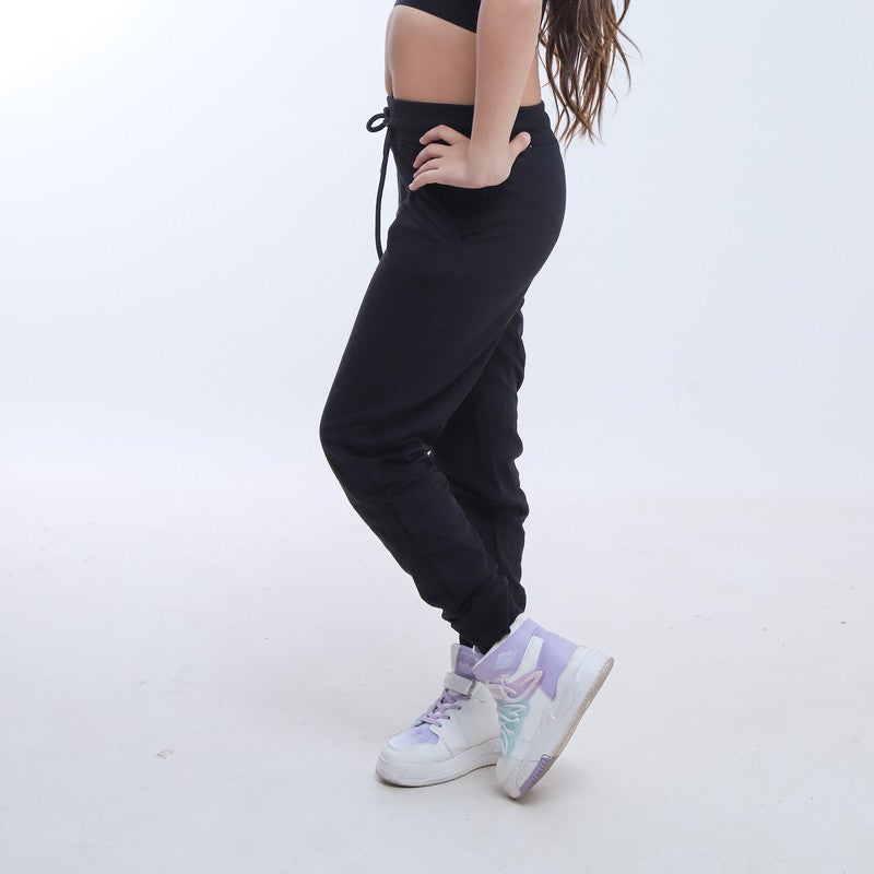 بيبو بنطلون بناتي سادة برباط_اسود - Image 2